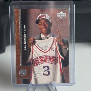 Allen Iverson 1996 Upper Deck Rookie Card. One of the best. Philadelphia 76ers